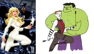 Illustration for article titled The Hawkeye Initiative redraws absurd superheroine poses with Hawkeye